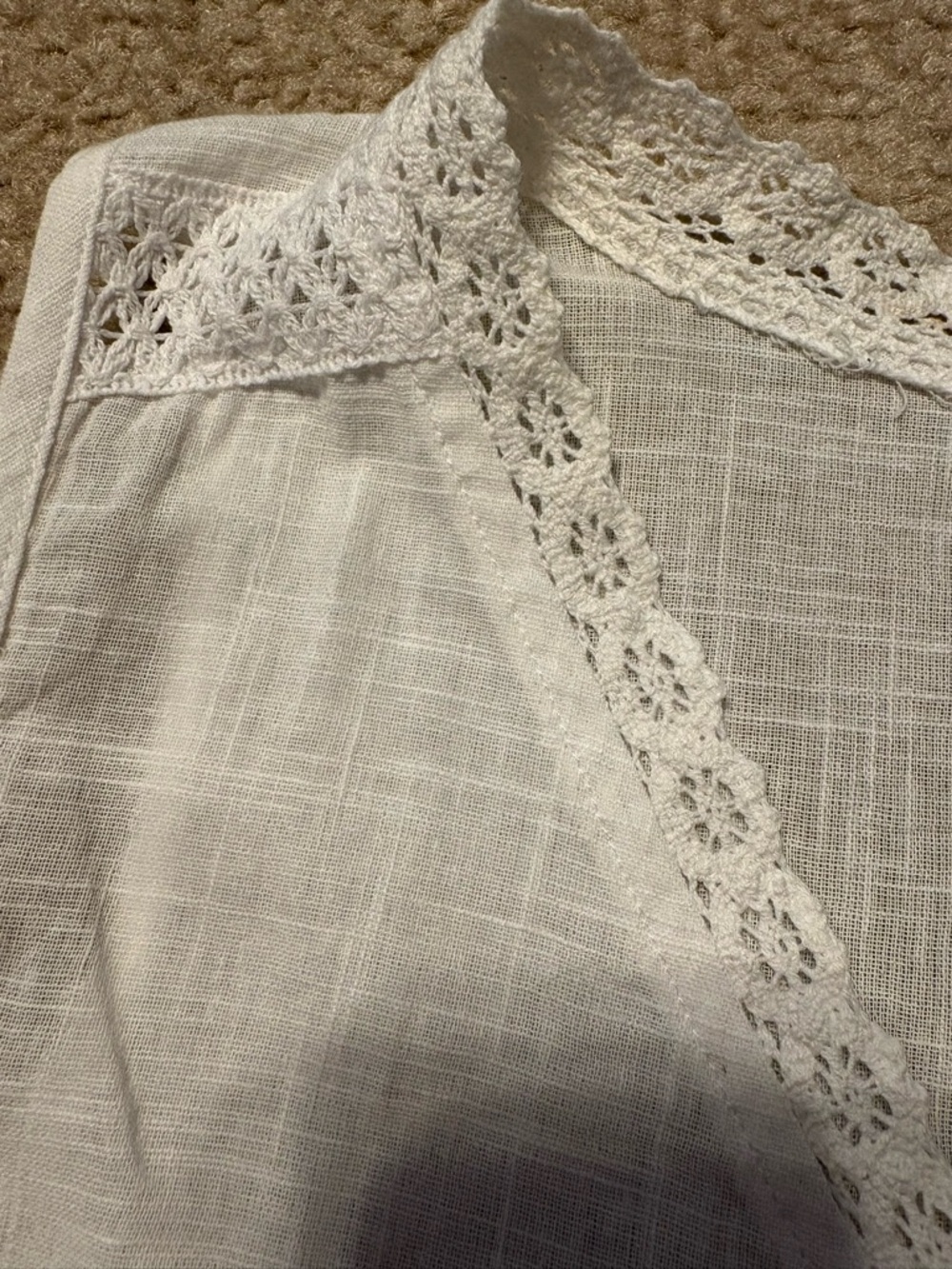 Rebellion Again White Crochet Lace Boho V-Neck Tank Top XS - Picture 7 of 7